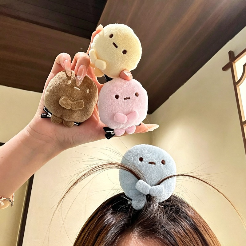 Hair Clips - 4 шт. милых плюшевых заколок для