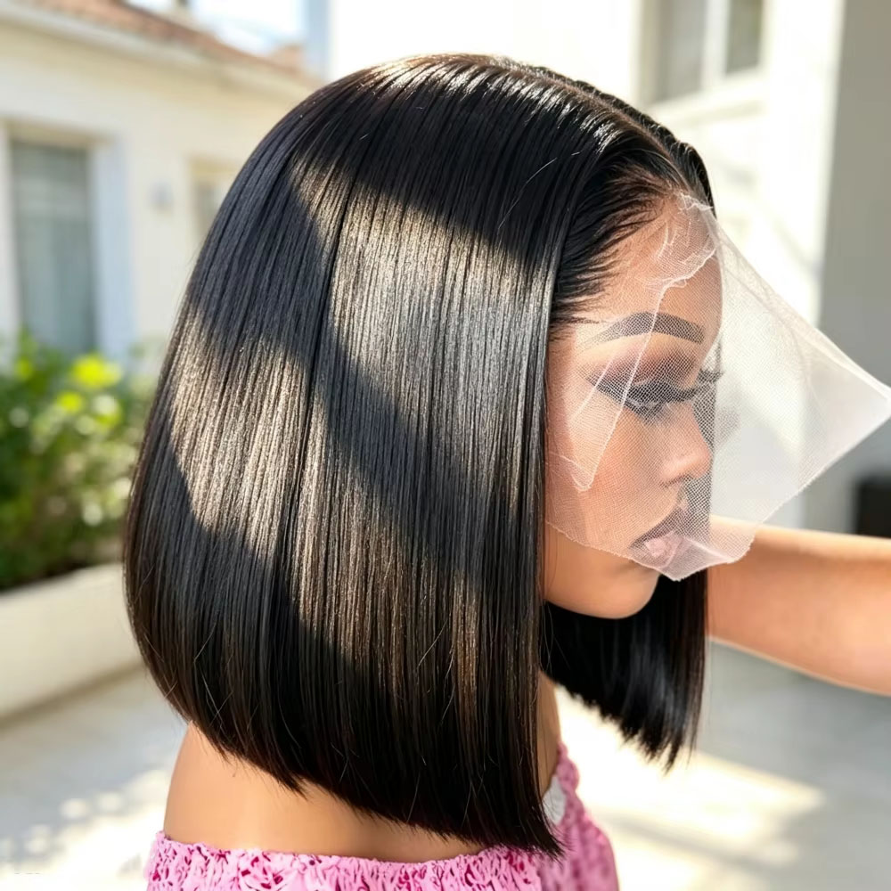 Pre Parted 13X4 Lace Front Bob Wig - 10-16-дюймовые прозрачные парики с прямой кружевной