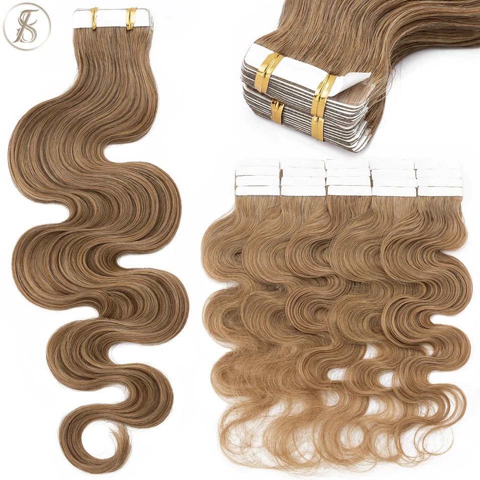 TESS 20 шт. волнистая лента дл – обзор и цена Invisible Tape In Extensions Real Hair