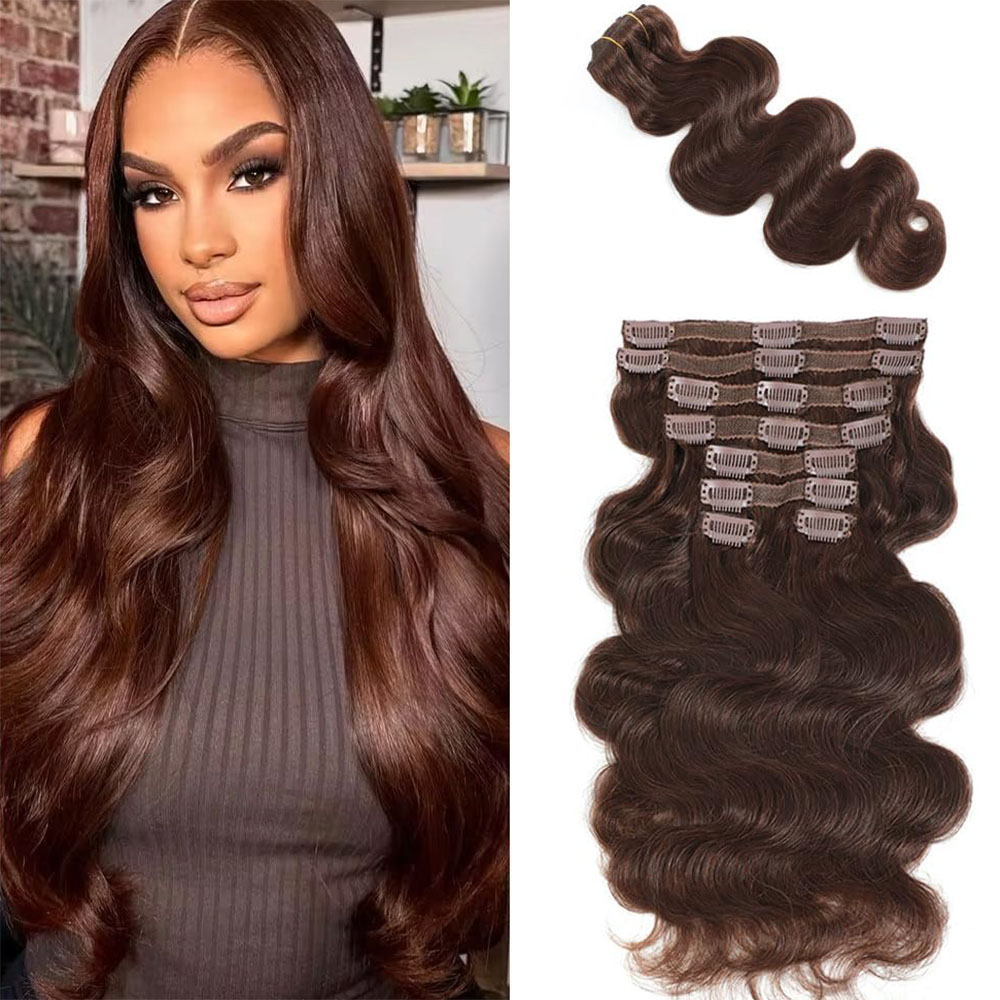 # 4 шоколадно-коричневых закол – обзор и цена Seamless Clip In Hair Extensions Human Hair