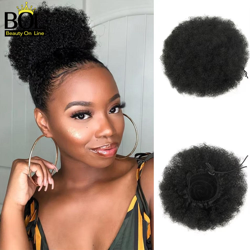 Накладной хвост-шиньон Afro Pu – обзор и цена Drawstring Afro Curly Puff Ponytail