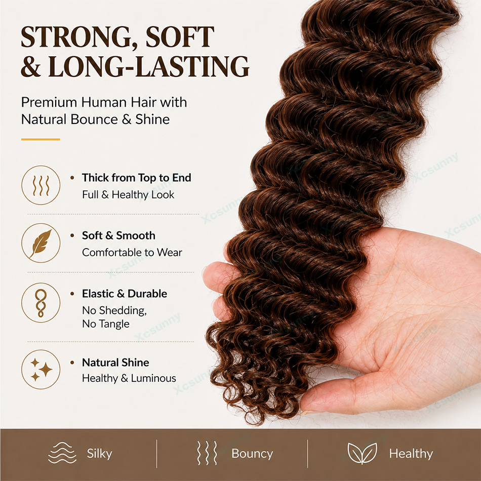 Цвет # Наращивание волос 4/30  – обзор и цена Water Wave Bulk Human Hair For Braiding
