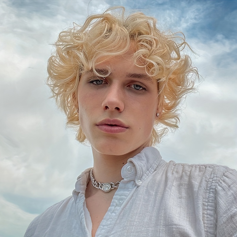 Мужской блондинистый парик, ко – обзор и цена Synthetic Wigs