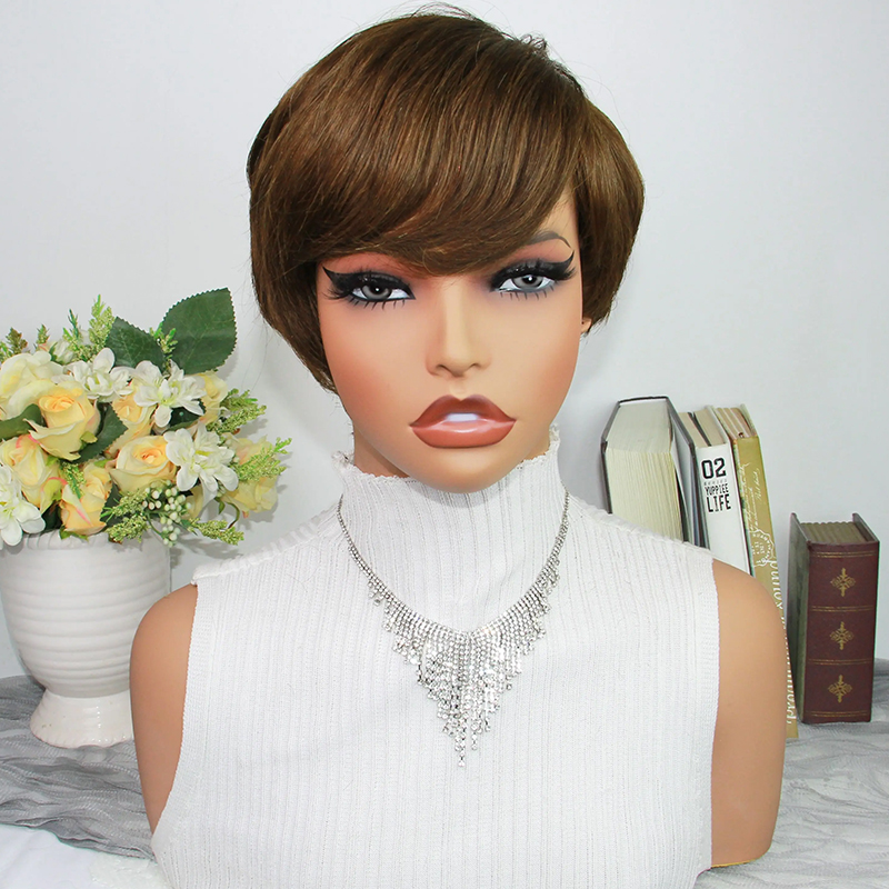 Шоколадно-коричневый парик-пик – обзор и цена Short Pixie Cut Wig Human Hair Cheap